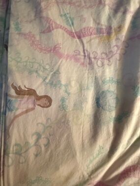 Pottery Barn Kids Pink & Cream Mermaid Sheets and 1 pillowcase FULL